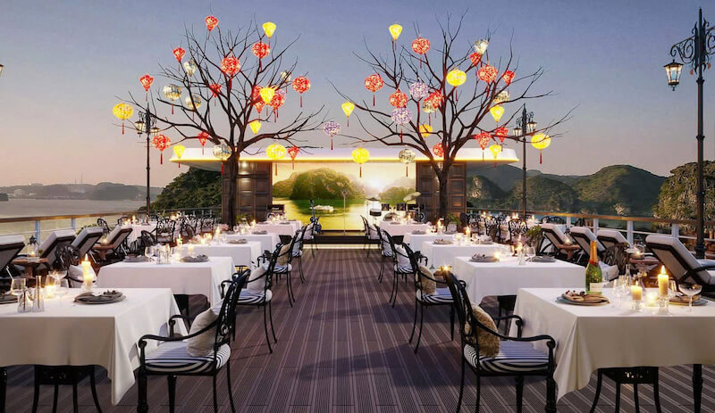 Dinner on Ha Long overnight cruise