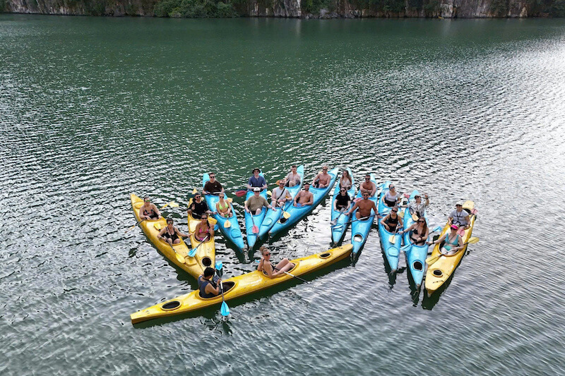 kayaking with Oasis Bay Party cruise