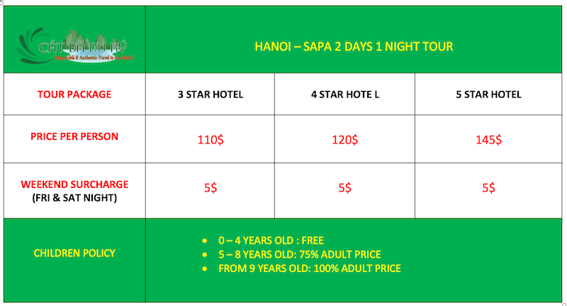 Hanoi - Sapa 2 days 1 night tour