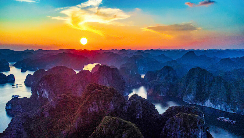 Sunset on Cat Ba island