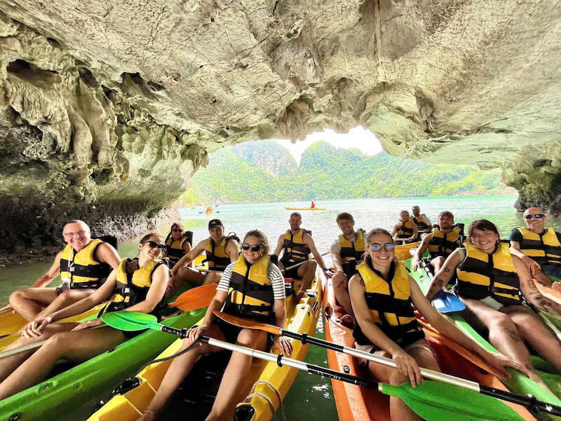 Kayak on Tai Keo cave