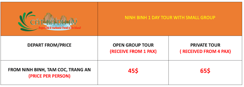Ninh Binh 1 day tour price