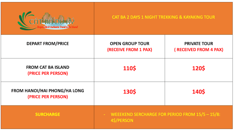 Cat Ba 2 days 1 night trekking & kayaking tour